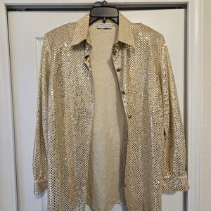 Elegant Gold Sequin Blazer